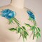 1 Piece 4" Blue Rose Embroidery Flower Patch Iron On Applique Floral Sew On Craft